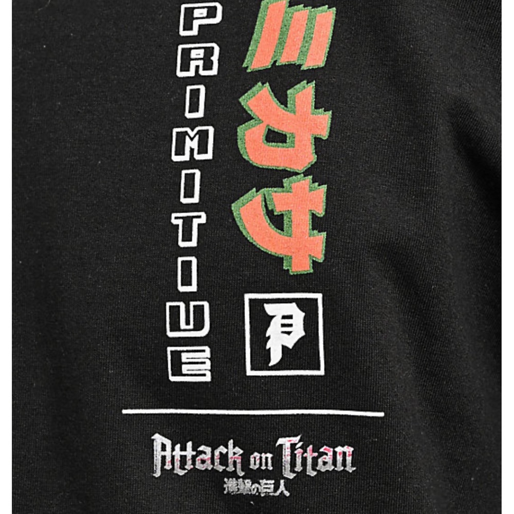 Primitive Black Graphic Tee with Red and Green Accents